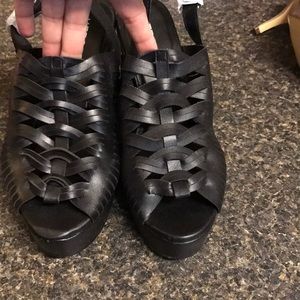 NWT. Chunky black wedges. Super comfortable.